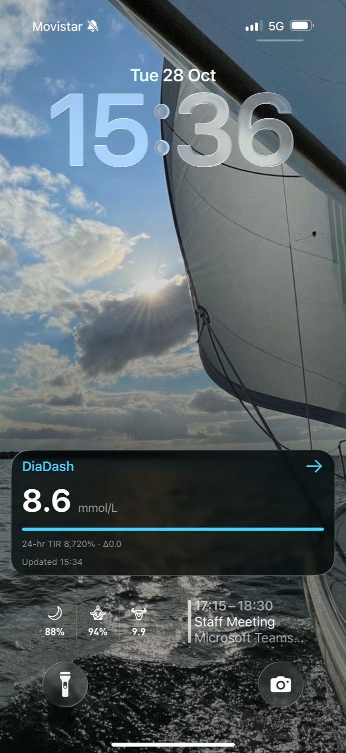 DiaDash Live Activity on iPhone